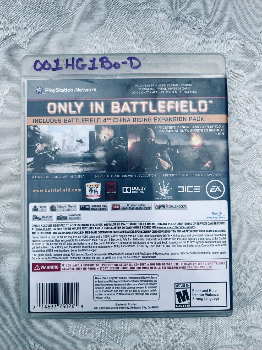 Sony PS3 Game Bundle GTA, Call of Duty Black Ops/Ghosts, Battlefield 4, and H.P